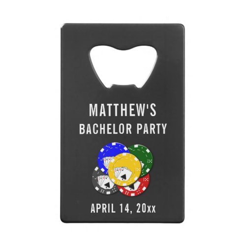 Bachelor Party Wedding Favor Poker Gambling Credit Card Bottle Opener