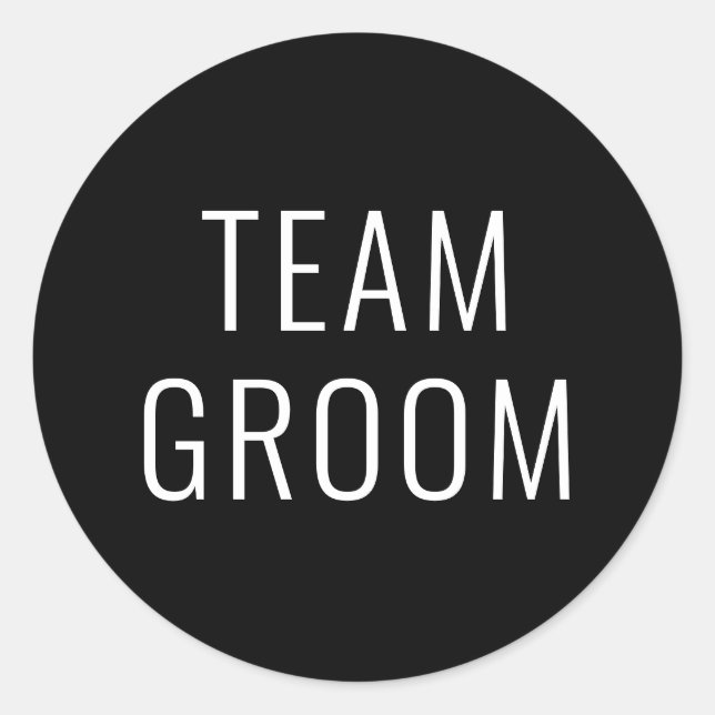 Bachelor Party Wedding Favor Team Groom Classic Round Sticker (Front)