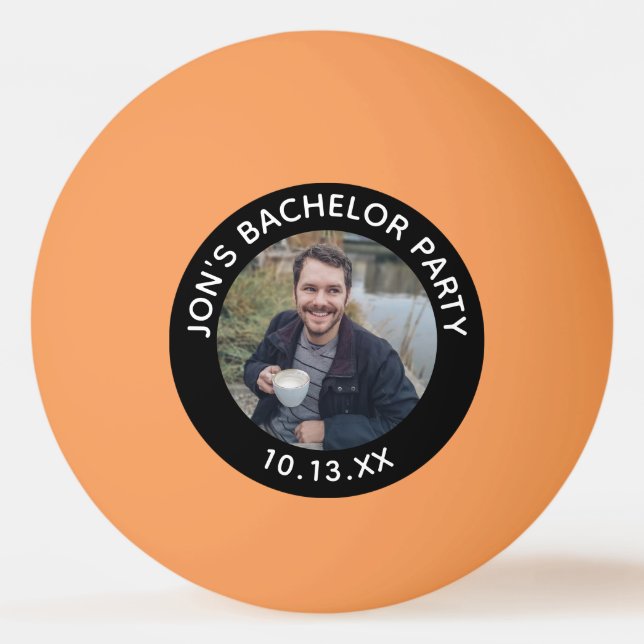 Bachelor Party Wedding Groom Photo Ping Pong Ball (Front)