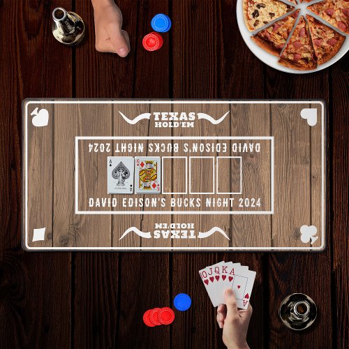 Bachelor Party Western Texas Holdem Poker Wooden Desk Mat