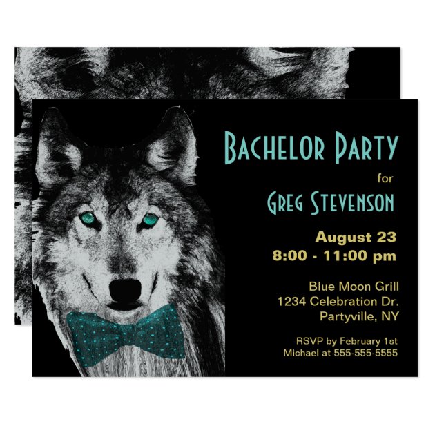Bachelor Party Wolf Invitation