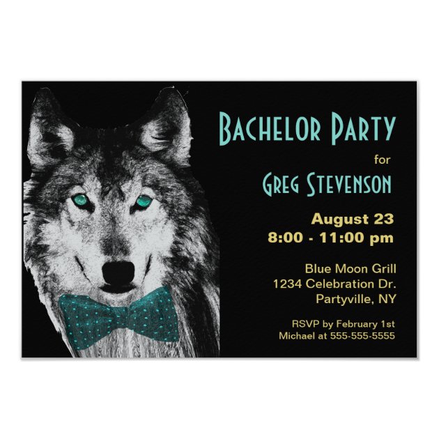 Bachelor Party Wolf Invitation