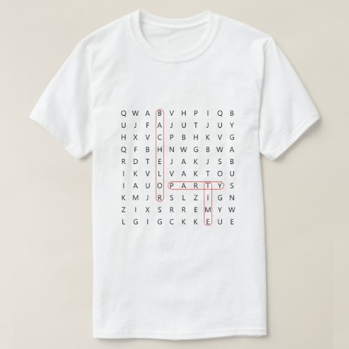 Bachelor Party Word Search Fun Wedding Groom T_Shi T_Shirt