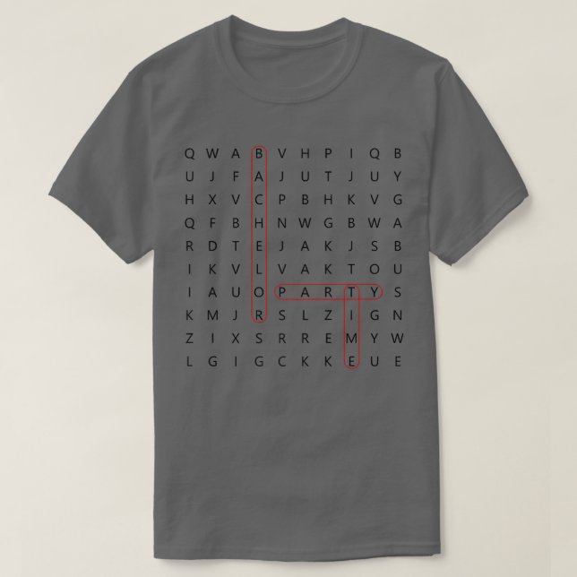 Bachelor Party Word Search Fun Wedding GroomT-Shir T-Shirt (Design Front)