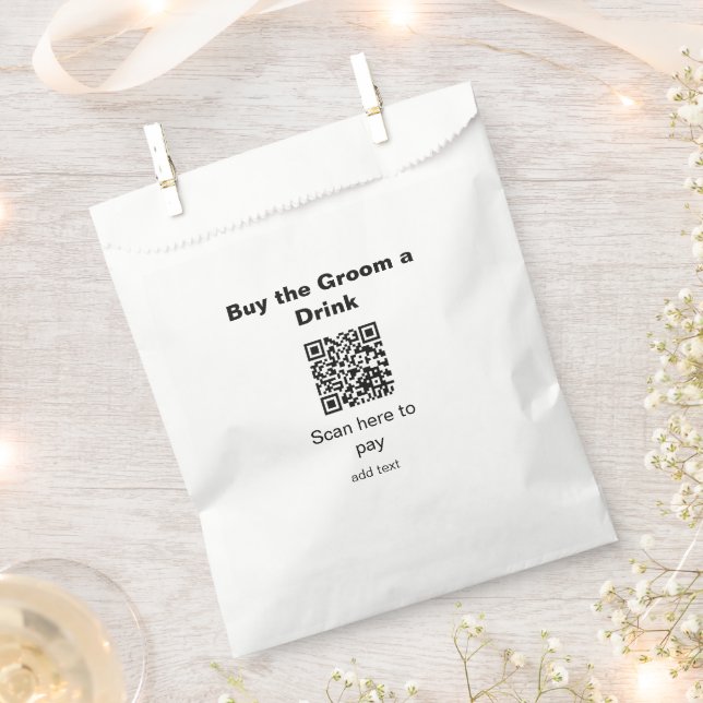 bachelor QR scan to pay groom a drink groomsman Favor Bag (Clipped)