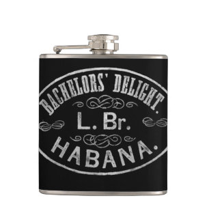 Bachelor’s Delight Vintage Cigar Brand Stamp Flask