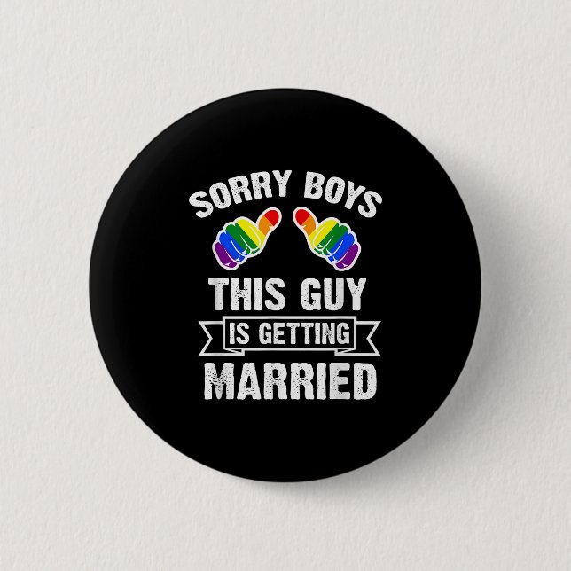 Bachelor Shirt Party Lgbt Gay Pride Groom Bride  Button (Front)