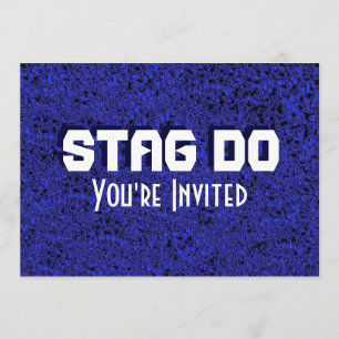 Bachelor Stag Party blue textured invite