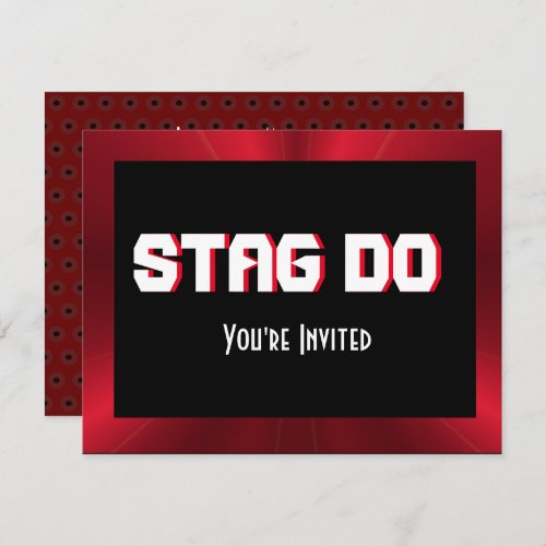 Bachelor Stag Party red textured invite