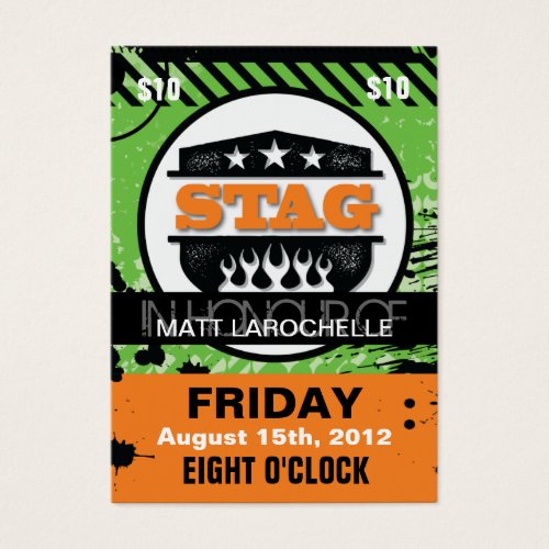 Bachelor / Stag Tickets Business Card