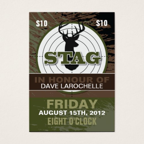 Bachelor / Stag Tickets Business Card Template
