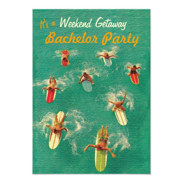 Bachelor Weekend Getaway Party Invitations