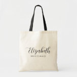Bachelore Bridesmaid Gifts Womens Natural Best Top Tote Bag<br><div class="desc">Calligraphy Script Text Name Elegant Modern Template Womens Bridesmaid Wedding Bachelorette Gifts Natural & Black Budget Tote Bag.</div>