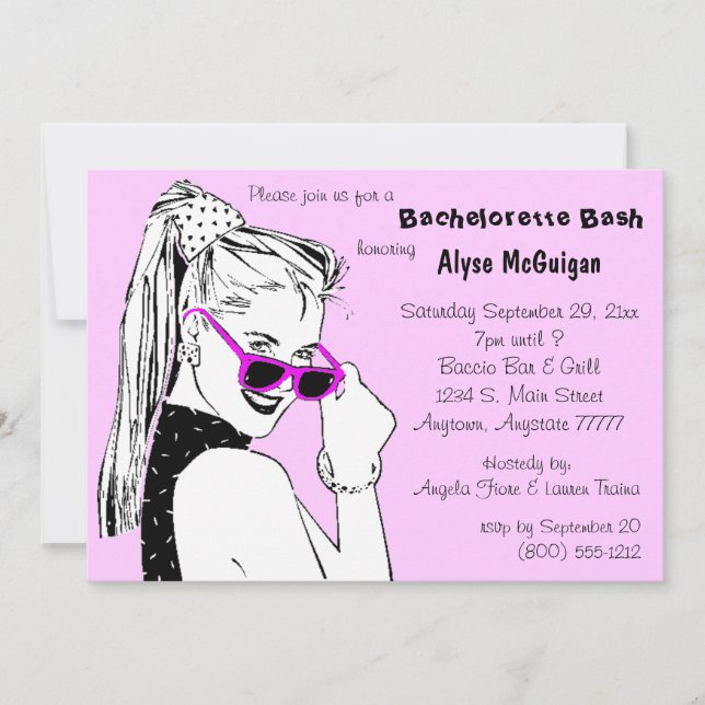 Bachelorette Bash Pink Invitation (Front)
