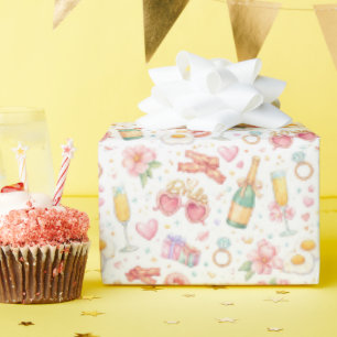 Bachelorette Bash – Watercolor Party Design Wrapping Paper
