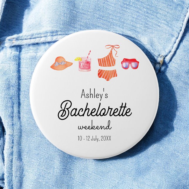 Bachelorette Beach Bikini Weekend  Button (Creator Uploaded)