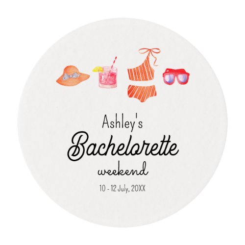 Bachelorette Beach Bikini Weekend  Edible Frosting Rounds