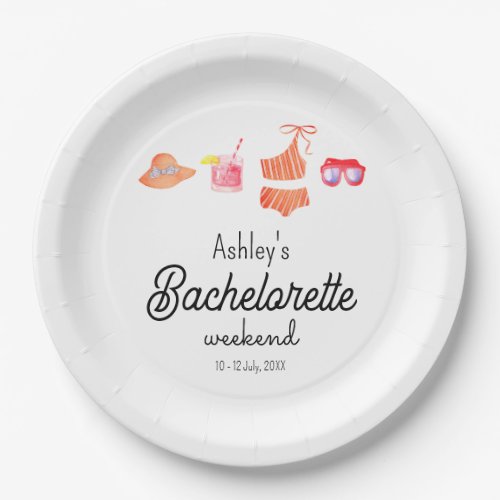 Bachelorette Beach Bikini Weekend  Paper Plates