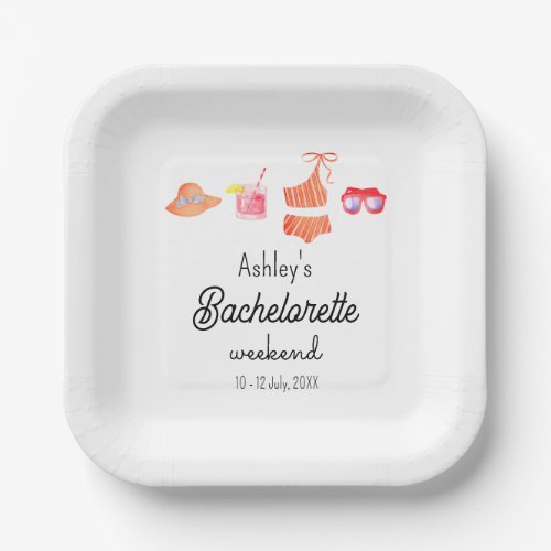 Bachelorette Beach Bikini Weekend  Paper Plates