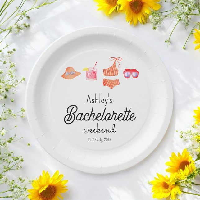 Bachelorette Beach Bikini Weekend  Paper Plates (Creator Uploaded)