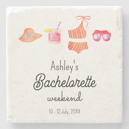 Bachelorette Beach Bikini Weekend  Stone Coaster
