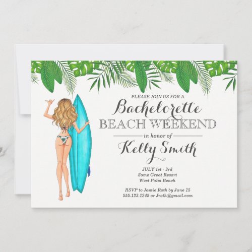 Bachelorette Beach Party Invitation