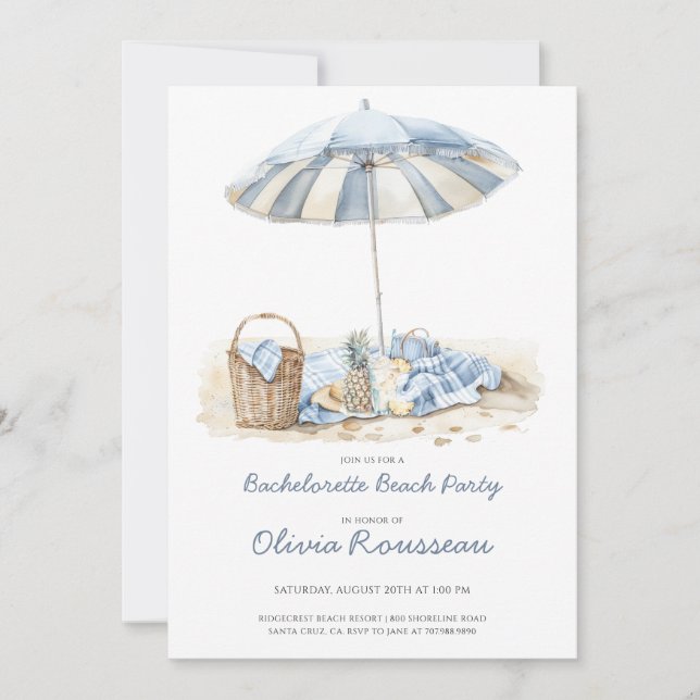 Bachelorette Beach Party Invitation (Front)