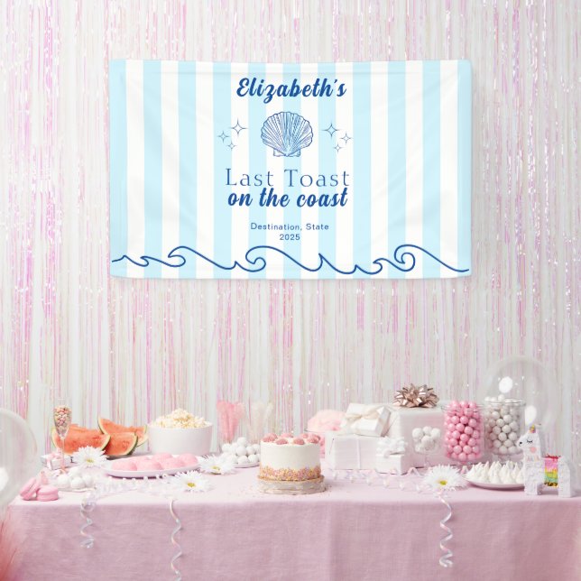 Bachelorette Beach Party Last Toast On the Coast Banner (Party)