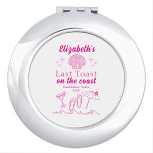 Bachelorette Beach Party Last Toast On the Coast Compact Mirror