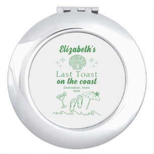 Bachelorette Beach Party Last Toast On the Coast Compact Mirror