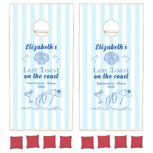 Bachelorette Beach Party Last Toast On the Coast Cornhole Set