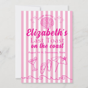 Bachelorette Beach Party Last Toast On the Coast Invitation