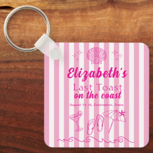 Bachelorette Beach Party Last Toast On the Coast Keychain