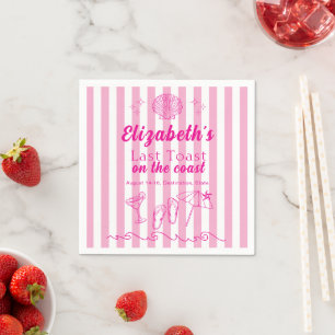 Bachelorette Beach Party Last Toast On the Coast Napkins