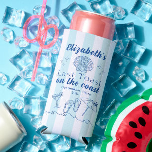 Bachelorette Beach Party Last Toast On the Coast Seltzer Can Cooler