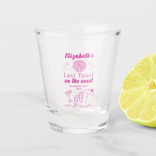 Bachelorette Beach Party Last Toast On the Coast Shot Glass