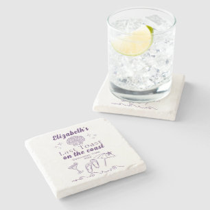 Bachelorette Beach Party Last Toast On the Coast  Stone Coaster