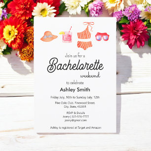 Bachelorette Beach Weekend Bikini Invitation