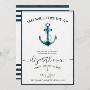 Bachelorette Beach Weekend Bridal Bash Invitation