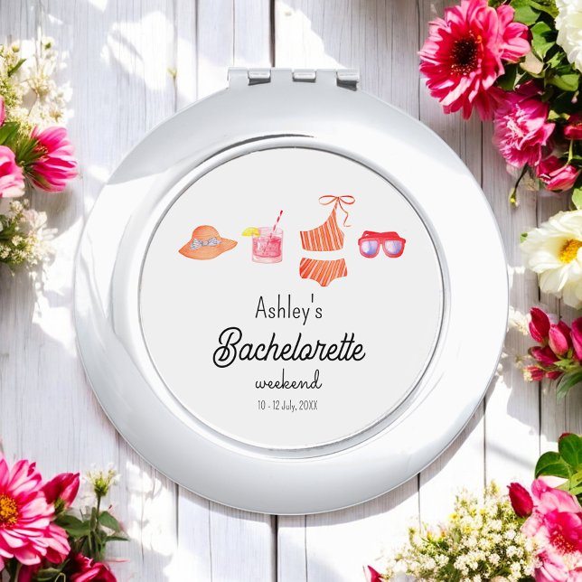 Bachelorette Beach Weekend Chic compact mirror (Creator Uploaded)