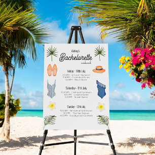 Bachelorette Beach Weekend Itinerary Foam Boards