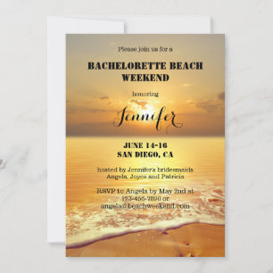 Bachelorette Beach Weekend Itinerary Invitation