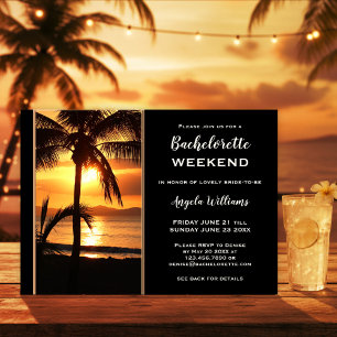 Bachelorette Beach Weekend Itinerary Invitation