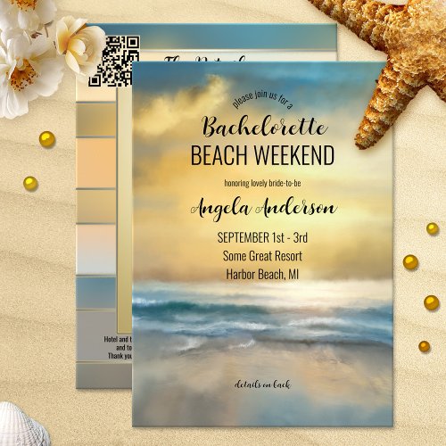Bachelorette Beach Weekend Itinerary Invitation