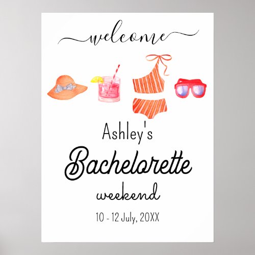 Bachelorette Beach Weekend Party  Poster
