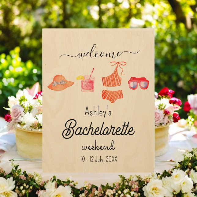 Bachelorette Beach Weekend Party  Wood Wall Art (Creator Uploaded)