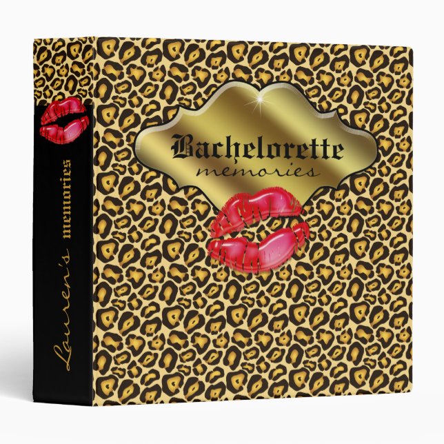 Bachelorette Binder Album Leopard Lips Red (Front/Spine)