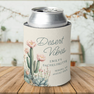Bachelorette Blooming Cactus Succulent Desert Vibe Can Cooler
