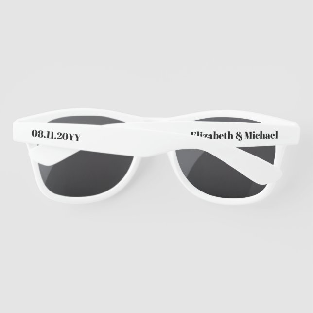 Bachelorette, Bridal Party Personalized Wedding Sunglasses (Back)