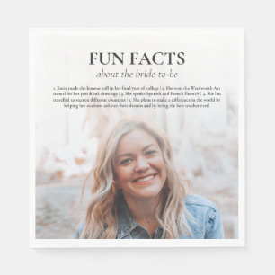 Bachelorette Bridal Shower Bride to Be Fun Facts Napkins